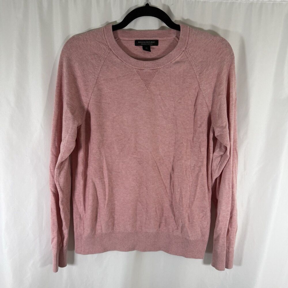 Banana Republic Sweater Women's XS Pink Organic Cotton Long Sleeve Pullover